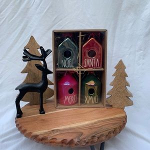 Rae Dunn birdhouse Christmas ornaments